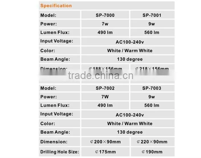 Led recessed lighting Singbee SP-7002