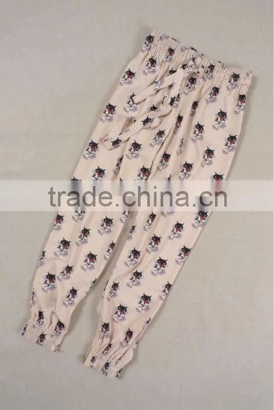 2014 Little fox print pants harlan wide-legged joker casual harem pants