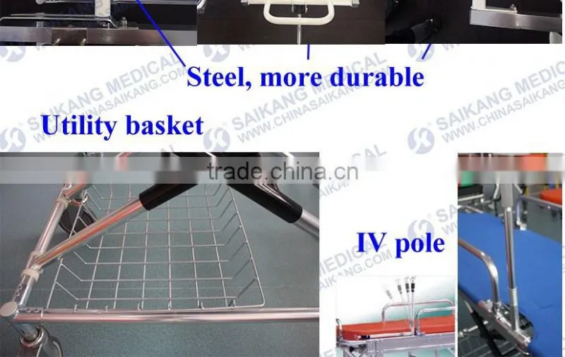 Alibaba China Back Adjustable Stretcher Trolley