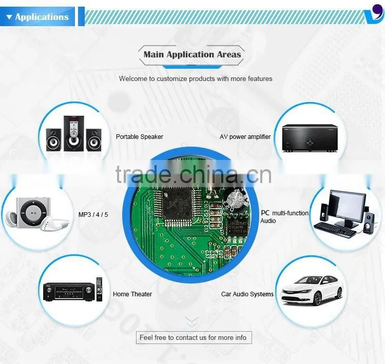 Customized tf aux usb embedded mp3 module remote control