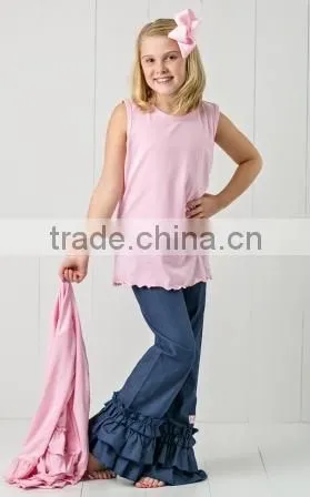 Stylish Long Sleeve ruffled children Cardigan Buttonless girls cardigan