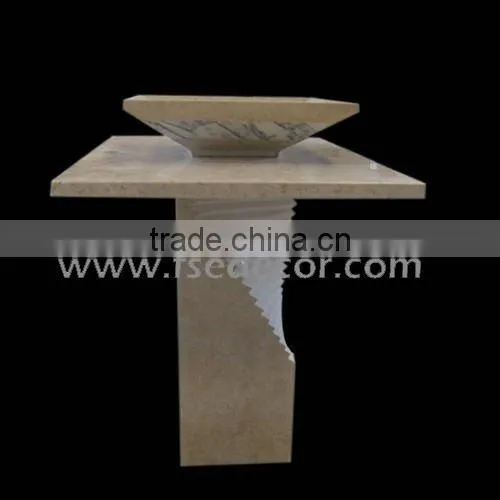 Natural Marble Vessel Sink Pedestal