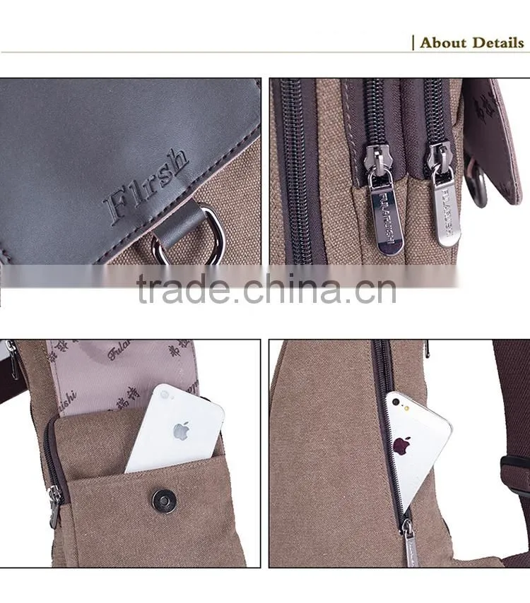 Custom canvas messenger bag wholesale men chest bag