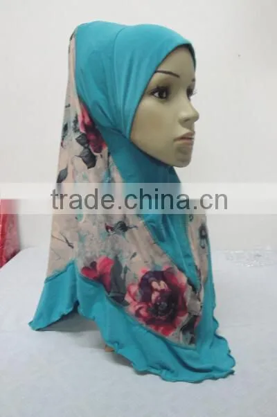 H285 new style one piece hijab with prints