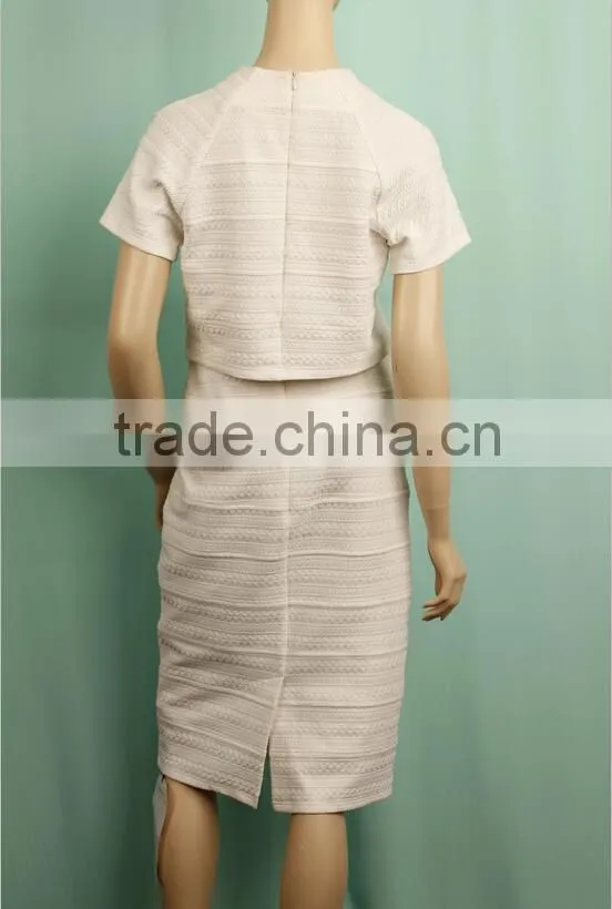 Two pieces short sleeve top tube long skirt suit ladies long knit skirt suits WS150832518