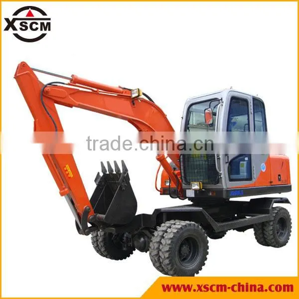 Low price mini wheel type wheel excavator, remote control excavator, excavator for sale
