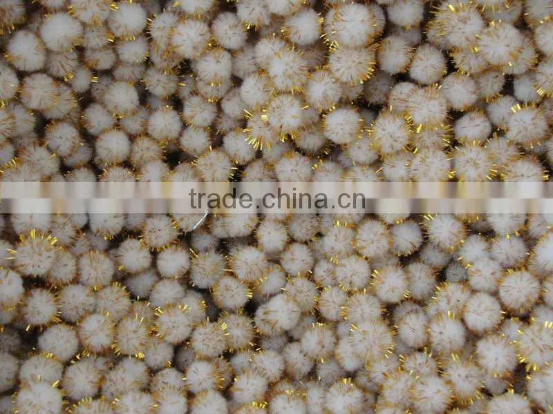 supply 2mm glitter pompoms, tinsel assorted colors