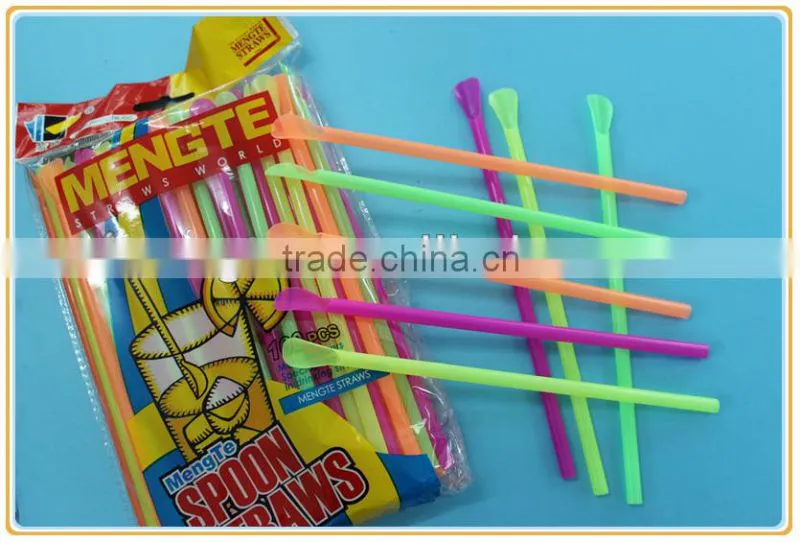 yiwu high quality scoop plastic spoon straws