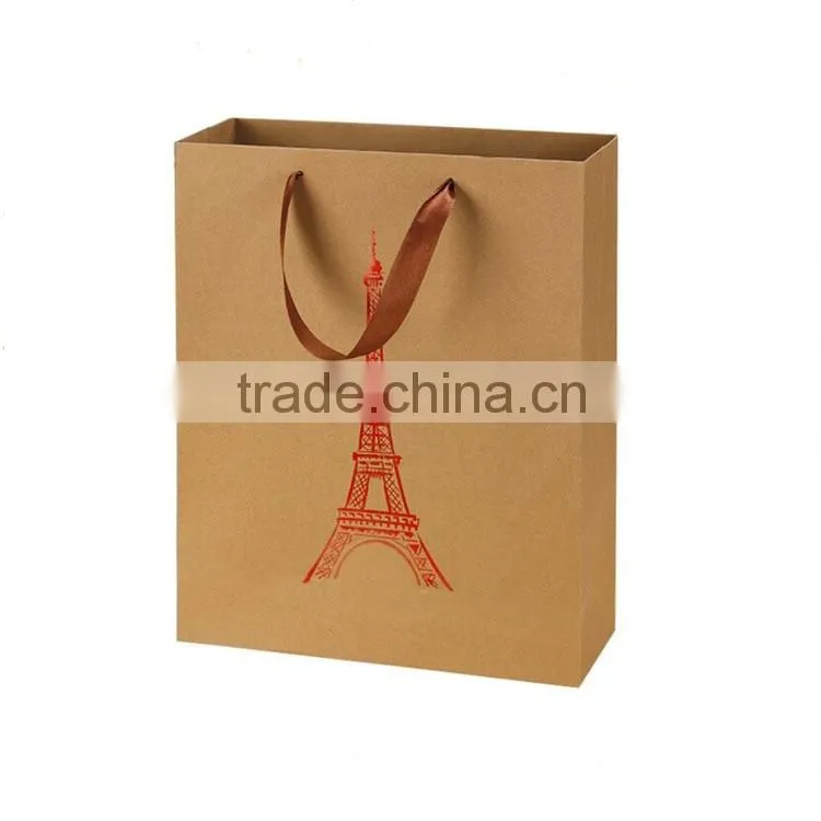 2015 High quality custom cheap craft paper bag custom brown paper bag
