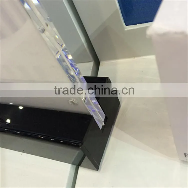 Custom clear acrylic restaurant table menu holder with printing black base