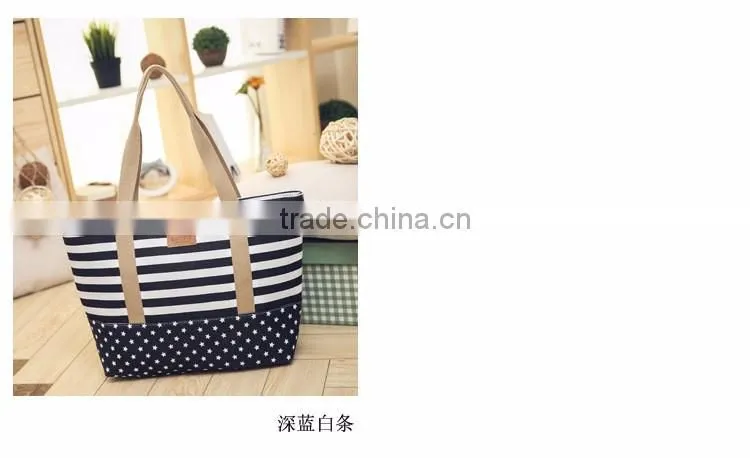 Cotton canvas beach tote bag