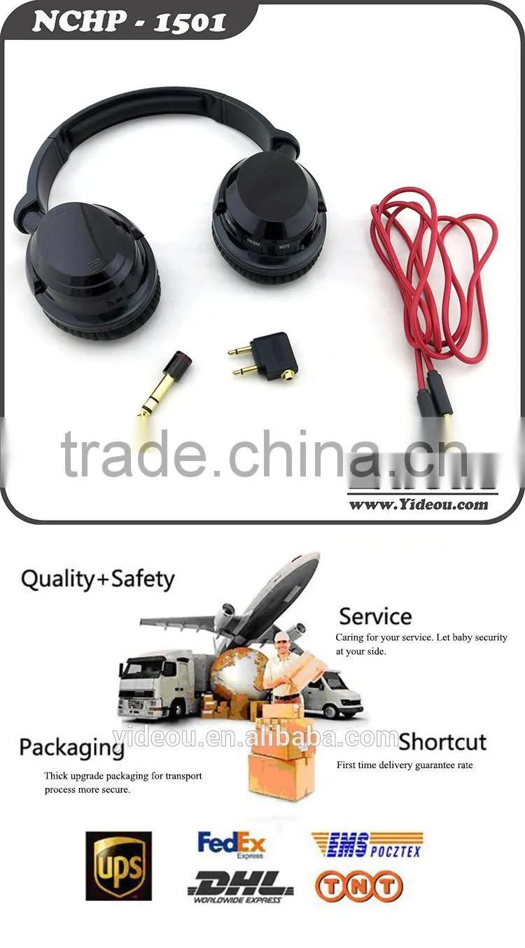 wired style without mic active noise cancelling headphones