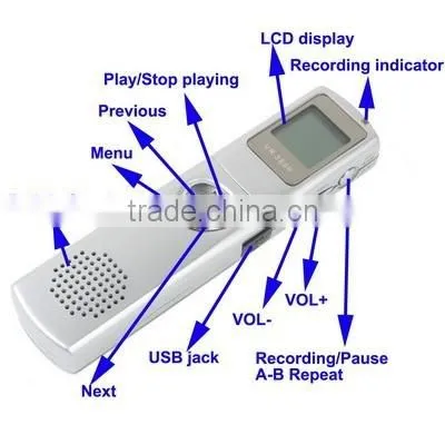 Support Password locking Telephone recording Digital Voice Recorder MP3 Player Dictaphone