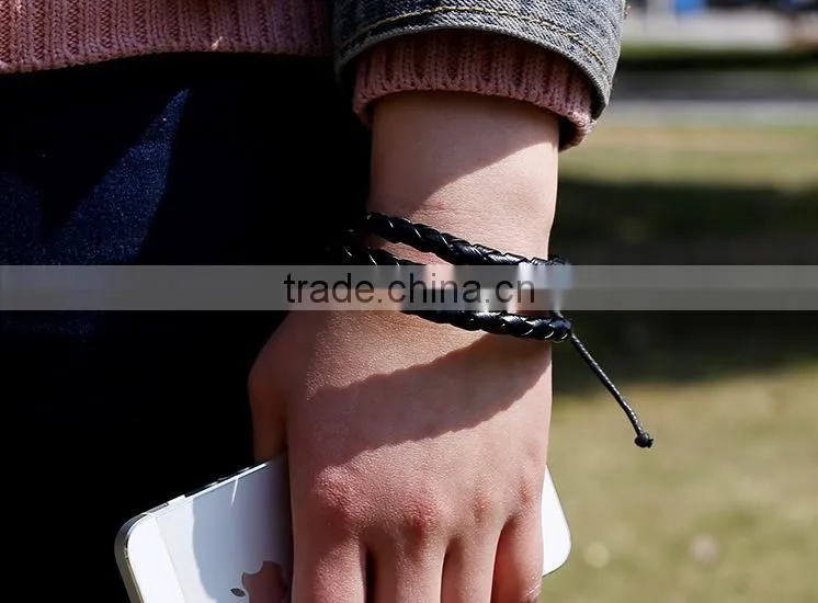multilayers cheap personalized leather wrap bracelet wholesale