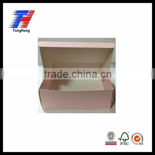 Factory direct sale foldable white card paper pink box manufacturer