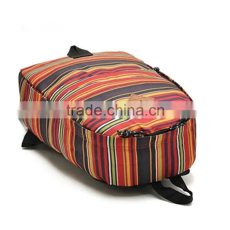 canvas backpack 2016 new fashion backpack stripe sport backpack
