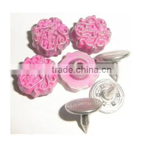 10mm fation pink flower shape metal rivets for garment