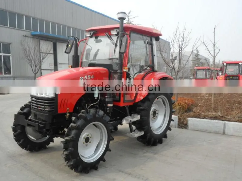 High quality DQ554 55HP 4x4 4WD Agricultural Tractor with Paddy tyre for sale