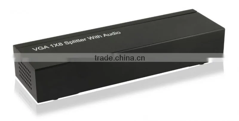 New premium 1080p vga splitter 1 input 8 output with 3.5mm audio for hot video player