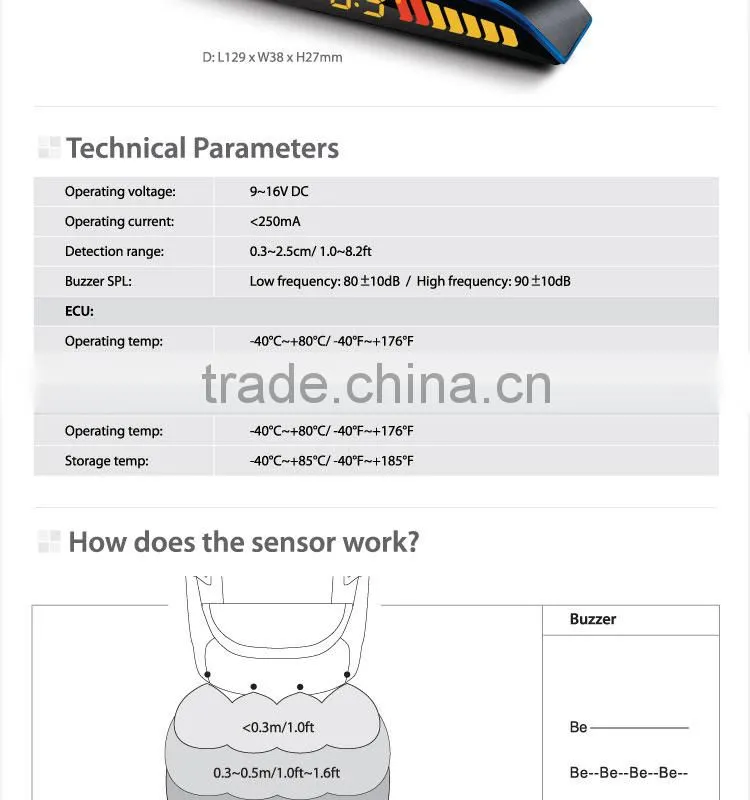 Steelmate PTS410M19 parking sensor, reverse parking sensors, parking assist system