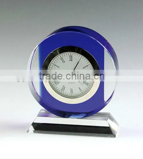 Crystal Desk Clock With Crystal Base For Table Decoration