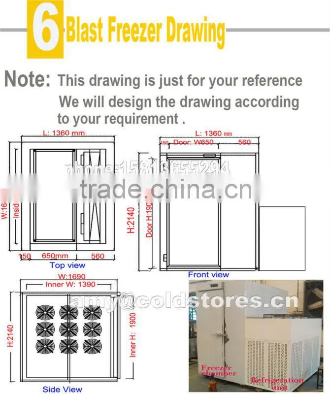 blast freezer to freezer French fries in 2 hours