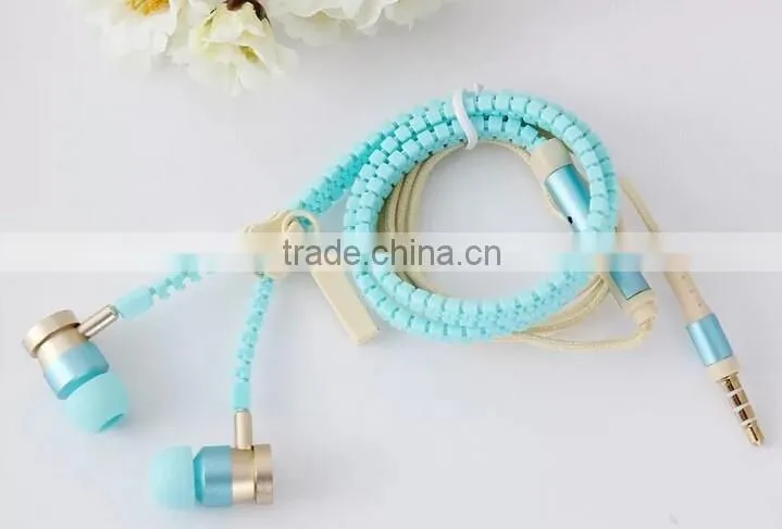 zipper earphone/zipper earbuds