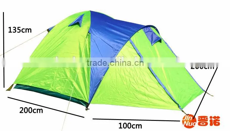 Fiberglass Pole Single Layer Waterproof Heat Resistant Camping Tent