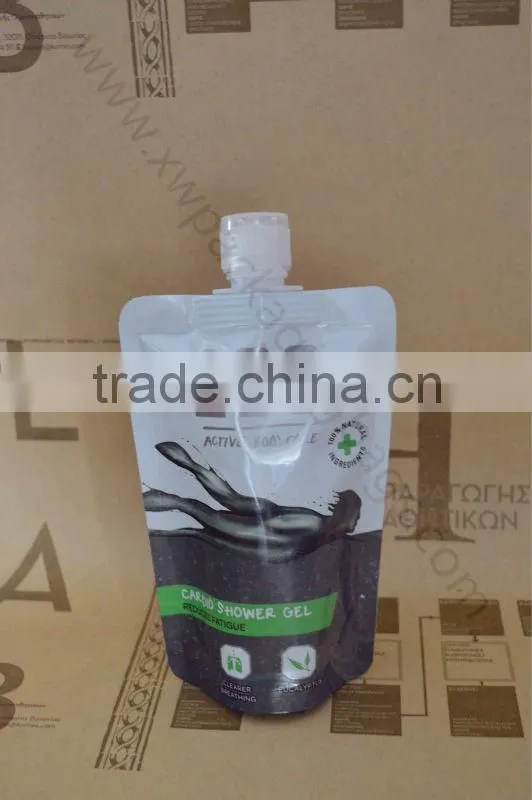stand up spout pouch for shower gel