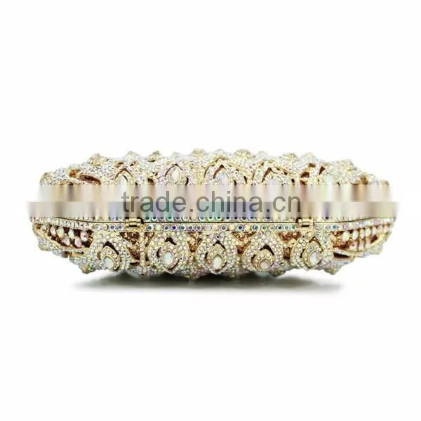 AB color crystal clutch evening bag rhinestone handmade bag fancy ladies purse (88138A-AB)