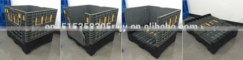 1200x1000x590 mm collapsible pallet box, collapsible plastic pallet box