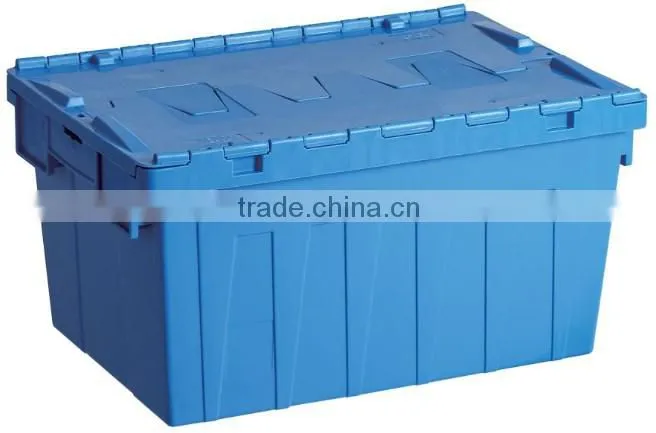 Plastic moving box with dolly