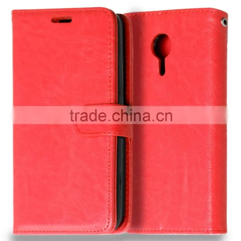 Mobile Phone PU Leather Flip Card-slot Case for Meizu MX5