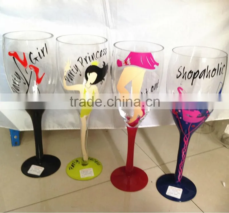giant party champagne glass with beautiful design party girl and image