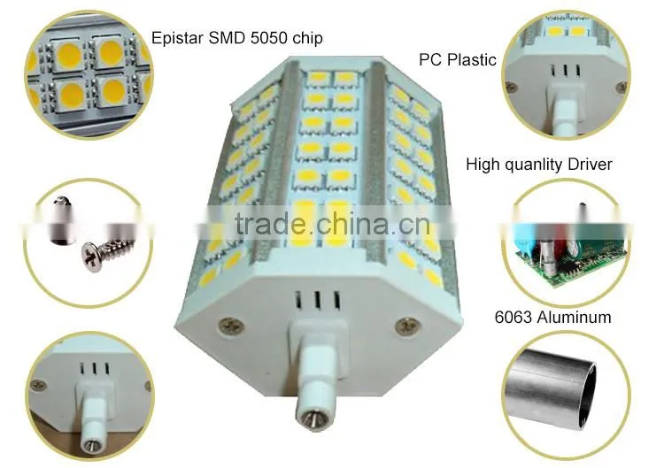 China LED bulb R7S LED ceramic flood light 118mm 5050 SMD 10W linear dimmable replace J118 halogen Lamp