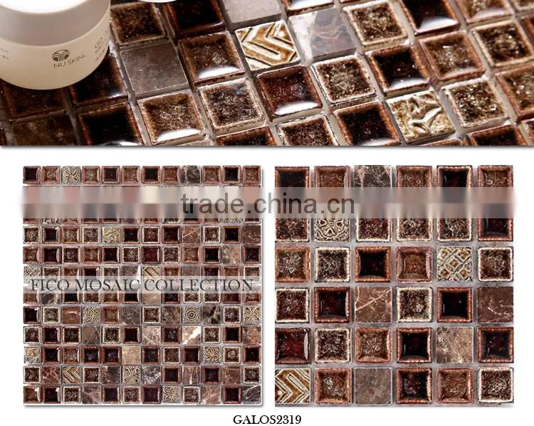 Fico ,GALOS3331Z, black gold marble mosaic tiles for bathrooms