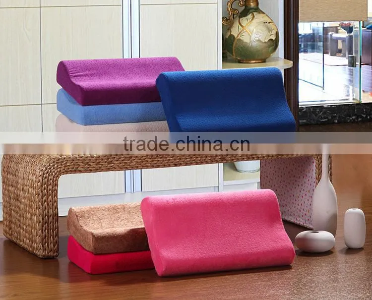 contour memory foam pillow with velvet sleeve/ velvet sleeve pillow