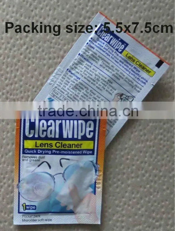individually wrapped lens cleaner, glasses wet wipe cleaning kits, CE certification