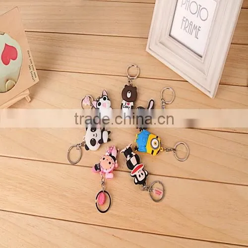 Promotional Double-sided Cartoon Silica Gel Keyrings