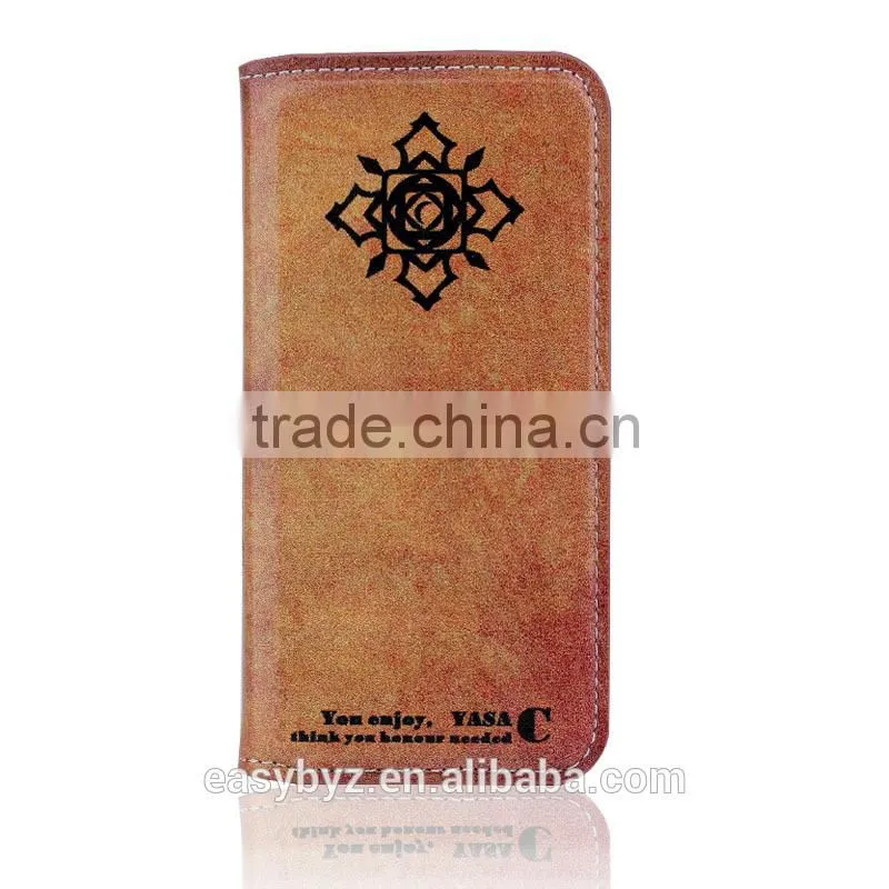 custom stylish leather case for apple iphone 6 classical wallet stand case