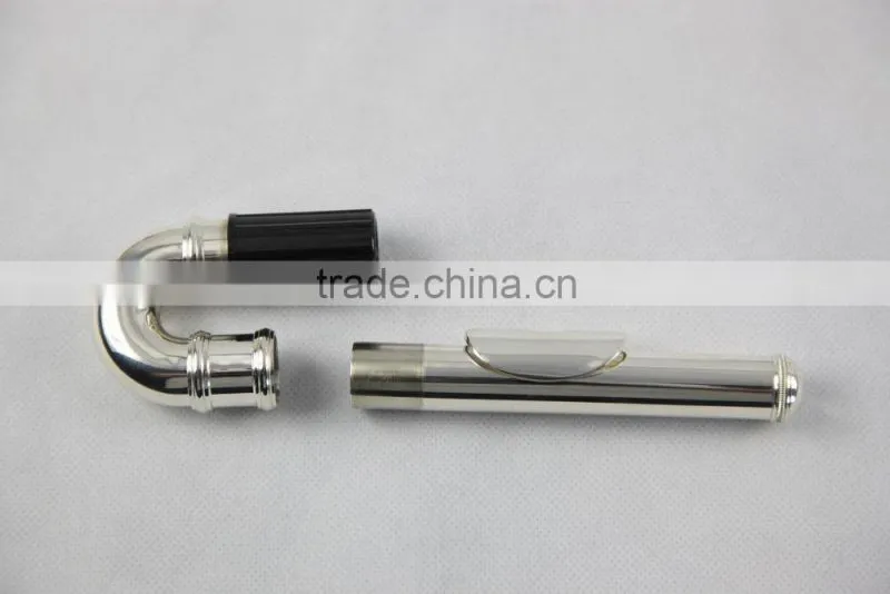 16 holes closed key silver plated flute for children double mouthpiece