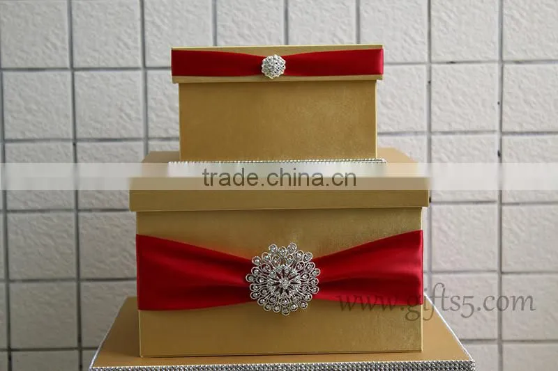 Excellent gold wedding keepsake box large wedding card boxes in handmade