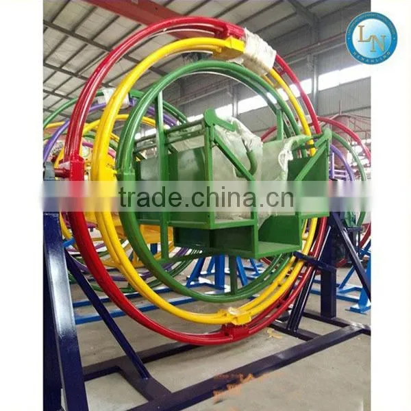 Theme park exercise equipment 3d space ring electric amusment human gyroscope ride for sale