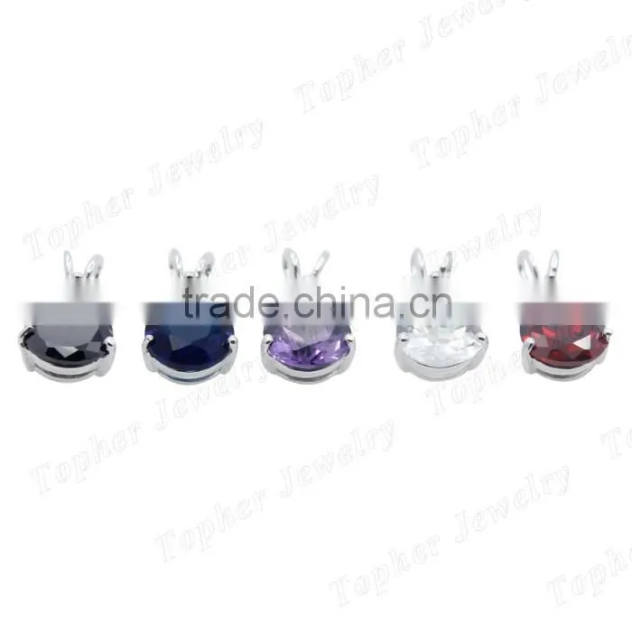 fashion good quality Ziron products CZ main stone pendant silver jewelry
