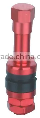 V5 Red Color Aluminum Alloy Metal Tubeless Clamp-in Tire Valve