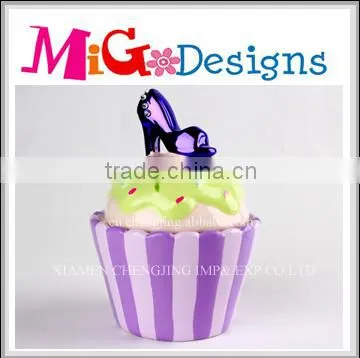 Exquisite Cupcake Design Stiletto Accessories Wholesale Ceramic Cookie Jars