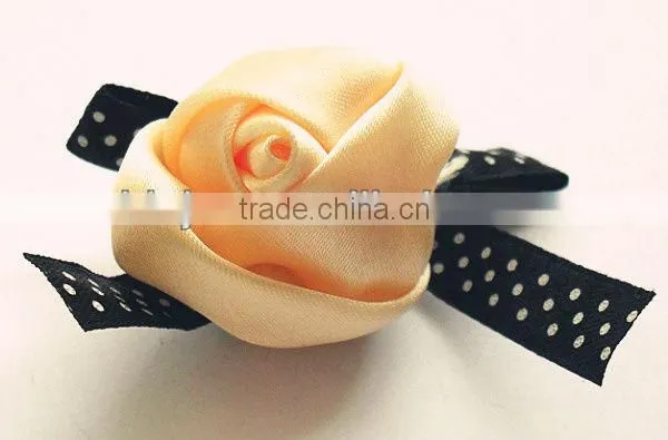 handmade red rose fabric flower