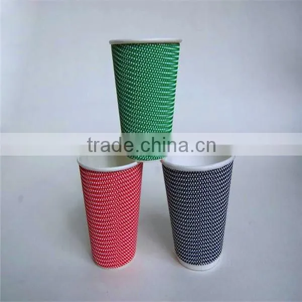 custom designed and good quality disposable corrugated ripple coffee paper cup for hot frink