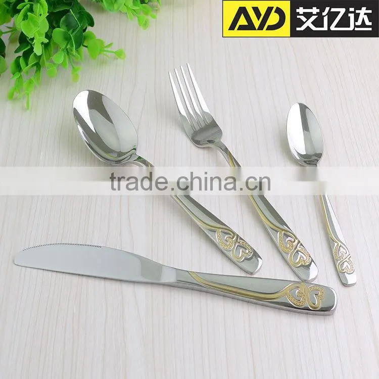 manly flatware set , gold plated dinnerware set , gold plated flatware