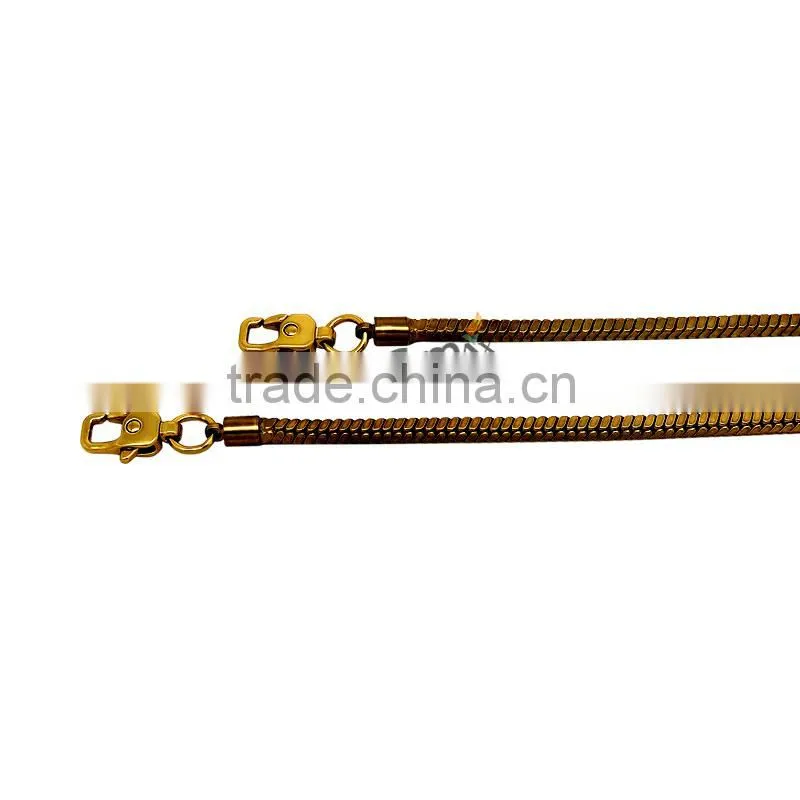 Fashion brass metal handbag long chain